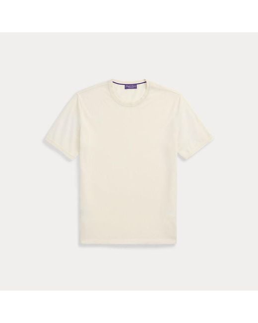 Ralph Lauren Wollen Piqué T-Shirt Met Ronde Hals in het Natural voor heren