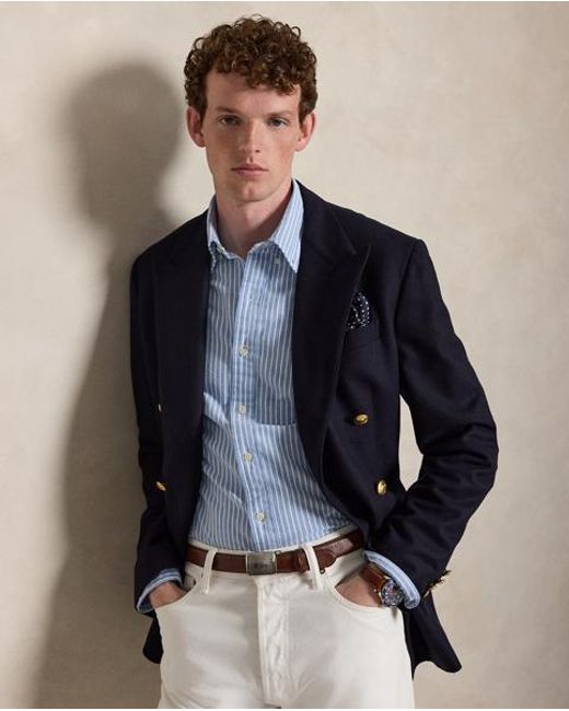 Camisa Oxford De Sirsaca Custom Fit Polo Ralph Lauren de hombre de color Blue
