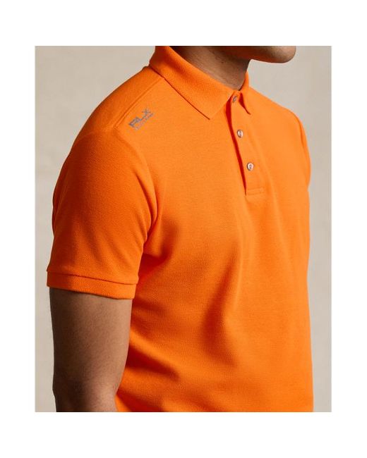 RLX Ralph Lauren Orange Custom Slim Fit Clarus Polo Shirt for men
