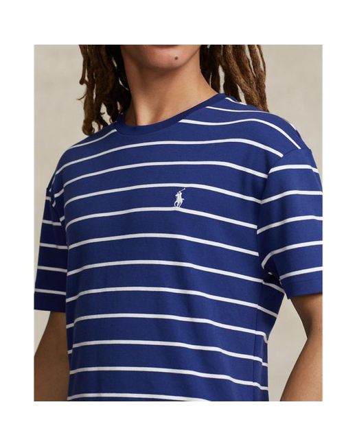 Maglietta in cotone a righe Classic-Fit di Polo Ralph Lauren in Blue da Uomo