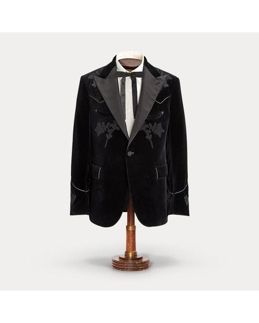 Ralph Lauren Bestickte Western-Smokingjacke Aus Samt in Black für Herren