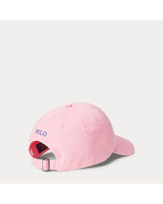 Gorra de chino de algodón Polo Ralph Lauren de color Pink