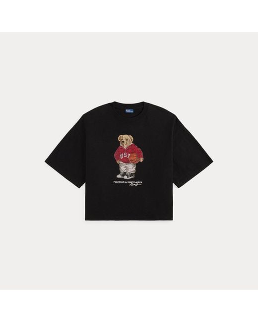 T-Shirt Rhinestone Polo Bear En Coton Polo Ralph Lauren en coloris Black