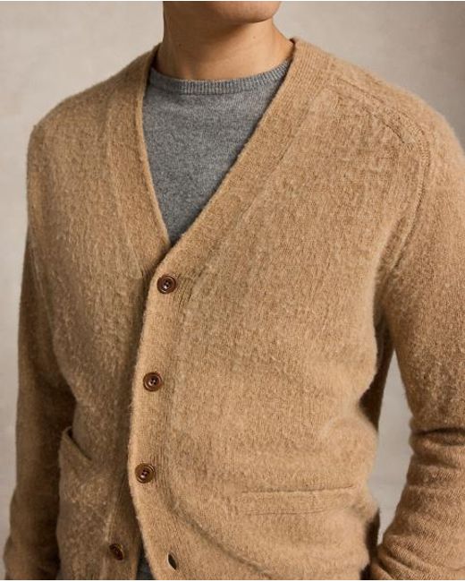 Polo Ralph Lauren Natural Suede-Patch Wool-Cashmere Cardigan for men