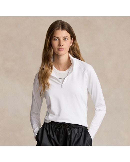 Ralph Lauren White Ralph Lauren Stretch Jersey Quarter-Zip Pullover