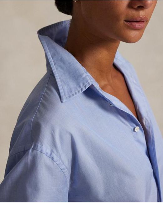 Ralph Lauren Blue Relaxed Fit Cotton Poplin Shirt