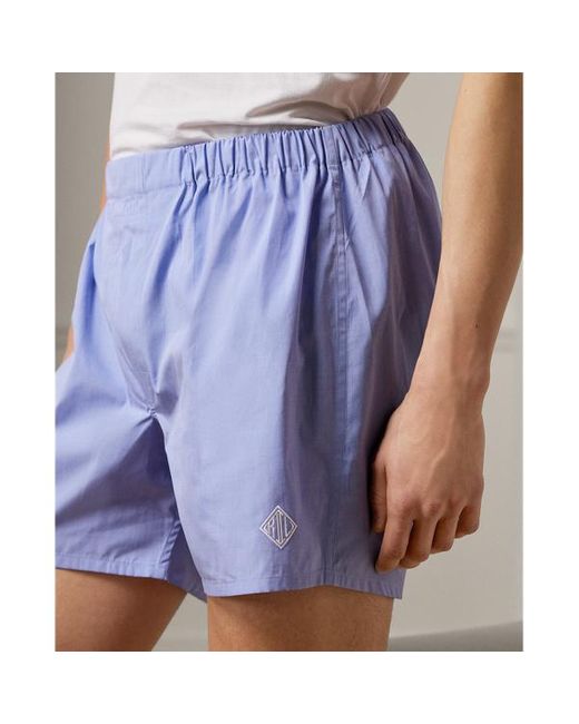 Ralph Lauren Purple Label Blue Monogram Woven Cotton Boxer for men