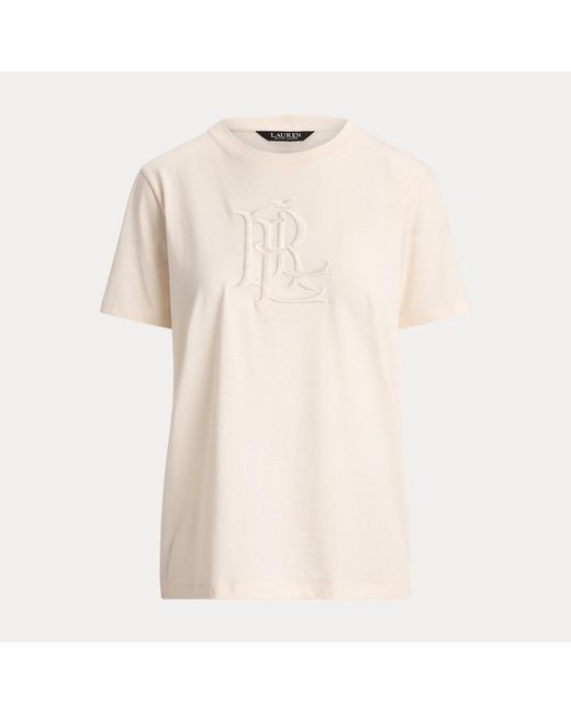 Ralph Lauren Natural Embroidered-Logo Cotton Jersey T-Shirt