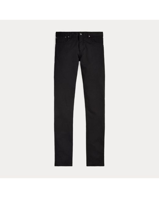 Pantaloni in dobby stretch Slim-Fit di Ralph Lauren Purple Label in Black da Uomo