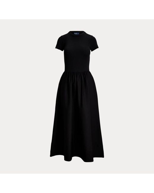 Polo Ralph Lauren Blue Kurzärmliges Kleid Aus Baumwolle