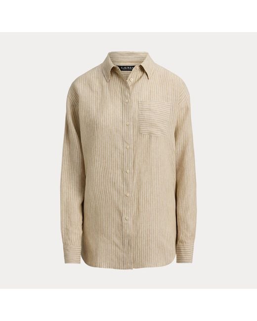 Ralph Lauren Natural Relaxed Fit Striped Linen Shirt