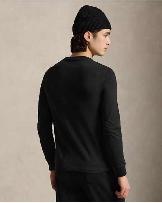 Polo Ralph Lauren Black Custom Slim Jersey Long-Sleeve T-Shirt for men
