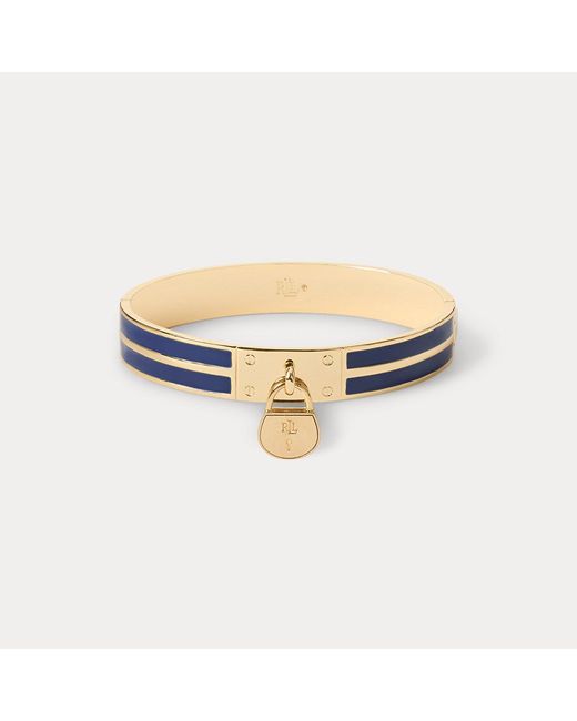 Ralph Lauren White Ralph Lauren -Plated Padlock-Charm Hinge Bangle
