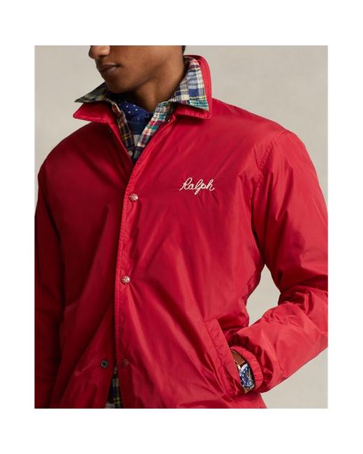 Polo Ralph Lauren Red Water-repellent Coach's Jacket for men