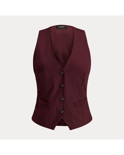 Chaleco De Sarga De Mezcla De Lana Ralph Lauren de color Purple
