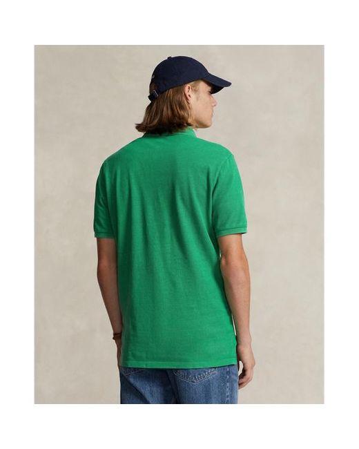 Polo Ralph Lauren Green Classic Fit Mesh Graphic Polo Shirt for men
