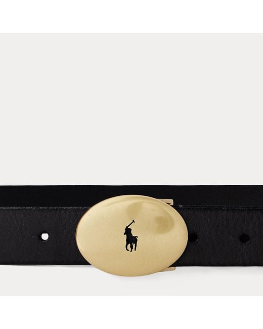 Polo Ralph Lauren White Polo Id Oval-buckle Vachetta Belt