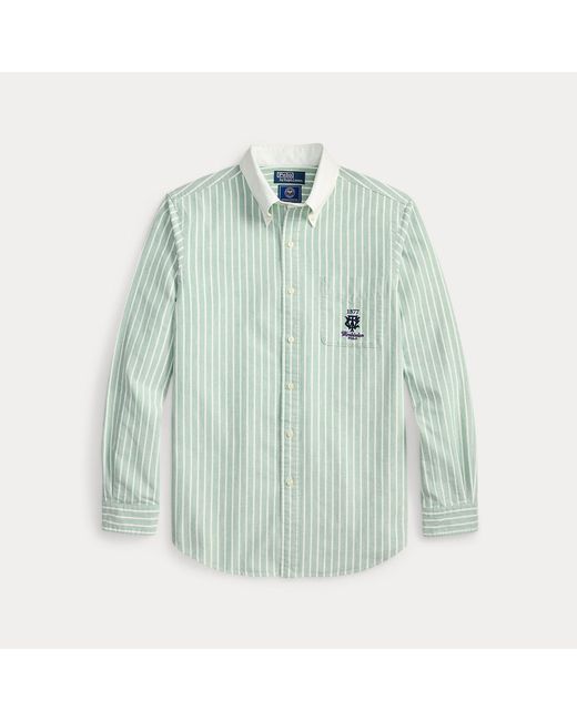 Polo Ralph Lauren Green Wimbledon Striped Oxford Shirt for men