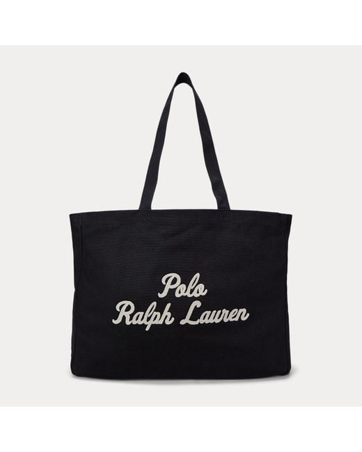 Polo Ralph Lauren Gray Embroidered Canvas Tote for men