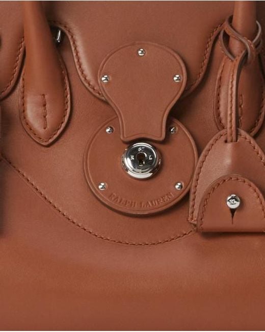 Ralph Lauren Brown Tasche Soft Ricky 27 Aus Kalbsleder