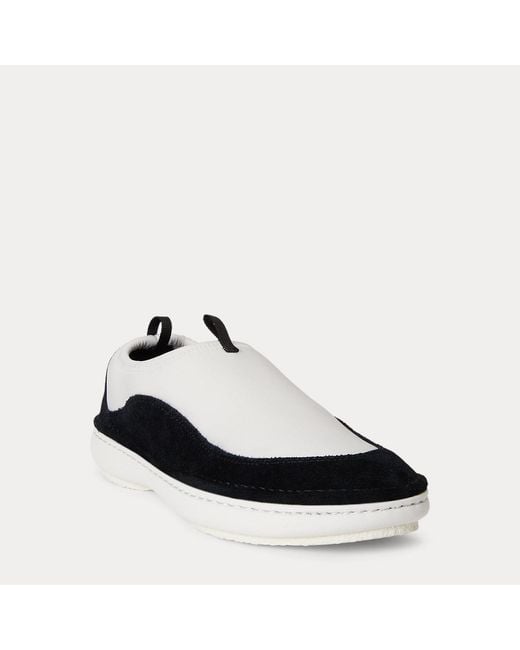Polo Ralph Lauren Black Suede-Trim Neoprene Slip-On Sneakers