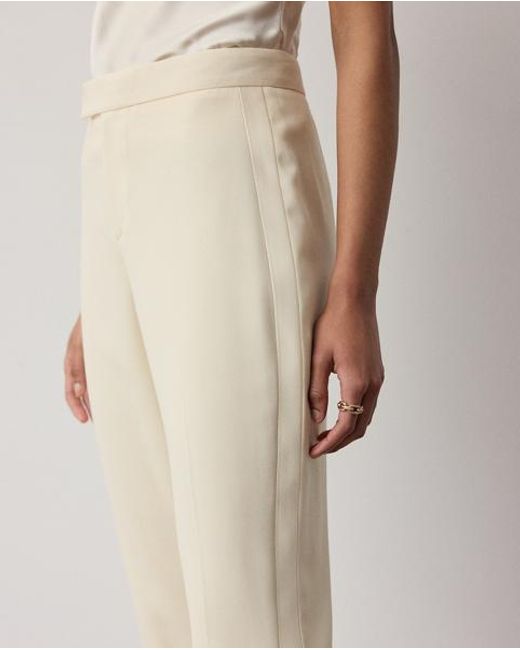 Ralph Lauren Natural Seth Wool Crepe Tuxedo Trouser