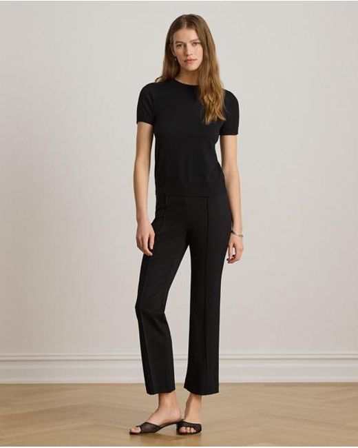 Ralph Lauren Black Cotton-Modal Short-Sleeve Jumper