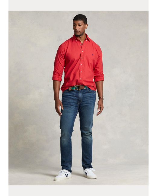 Camicia Oxford tinta in capo da Uomo di Polo Ralph Lauren in Rosso | Lyst