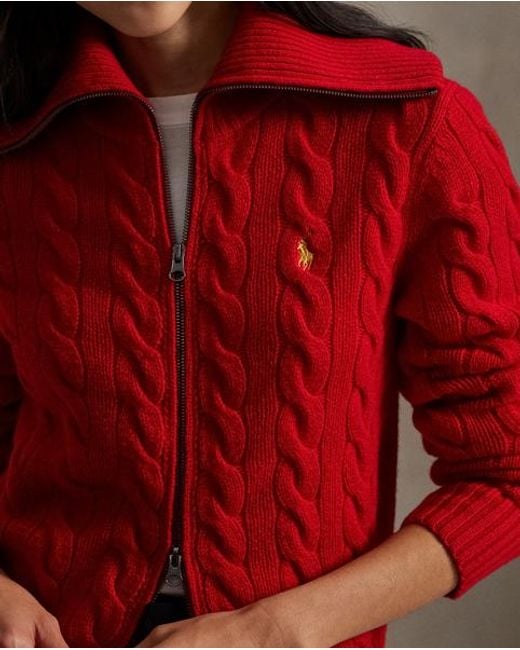 Polo Ralph Lauren Red Lunar New Year Wool-Cashmere Cardigan