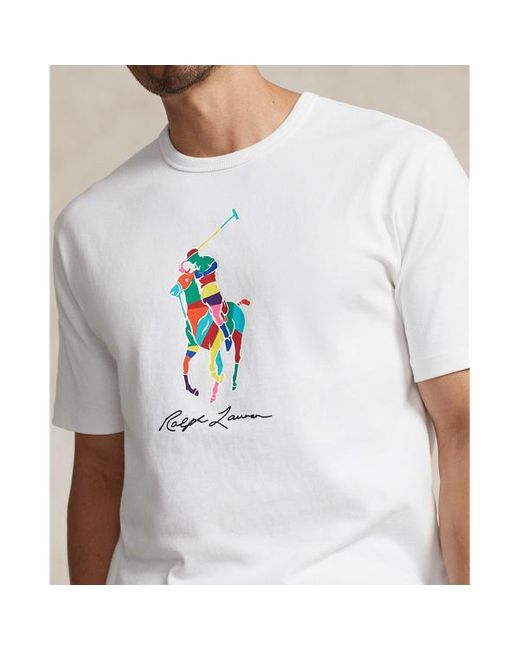Ralph Lauren Grotere Maten - Jersey T-shirt Met Big Pony in het White voor heren