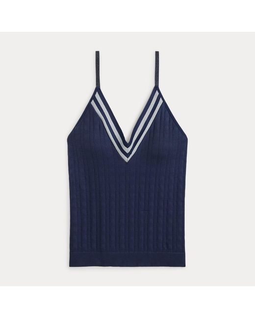 Ralph Lauren Blue Cricket Cable V-Neck Camisole