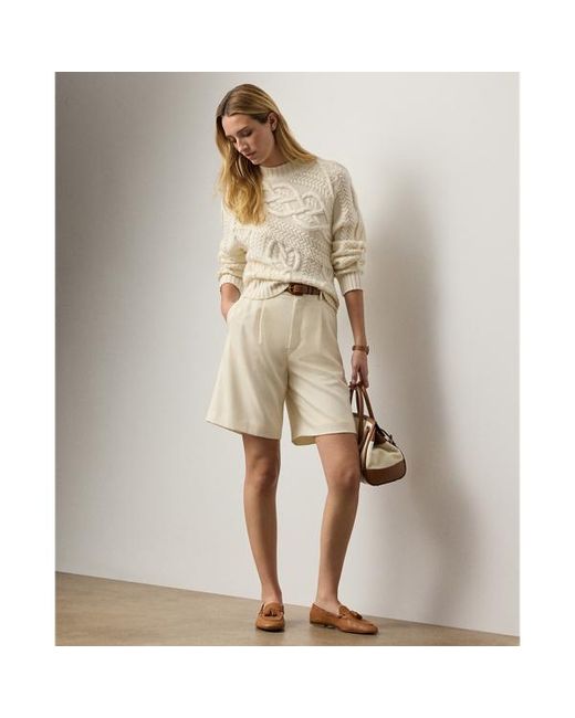 Ralph Lauren Natural Cable-Knit Cashmere Crewneck Jumper