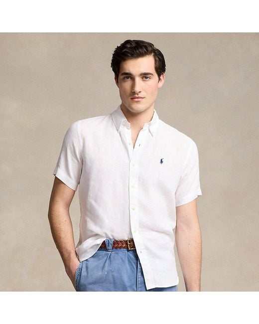 Polo Ralph Lauren Custom-Fit Leinenhemd in White für Herren