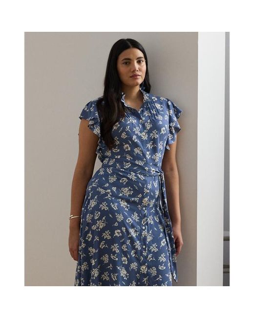 Ralph Lauren Blue Ralph Lauren Floral Belted Georgette Shirtdress
