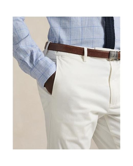 Polo Ralph Lauren White Jarrett Slim Fit Sateen Trouser for men