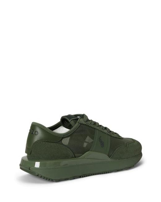 Polo Ralph Lauren Green Train 89 Mesh-Suede Trainer