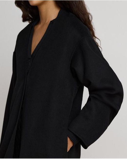 Ralph Lauren Black Double-Faced Wool-Blend Overcoat