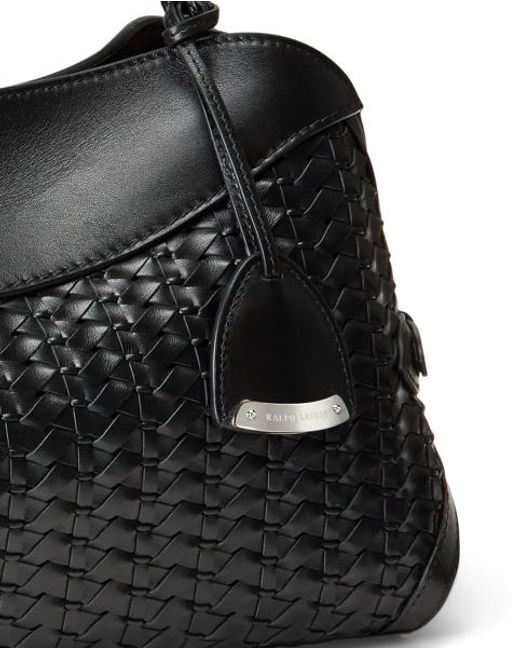 Ralph Lauren Black The Ralph Lauren Braided Leather Shoulder Bag