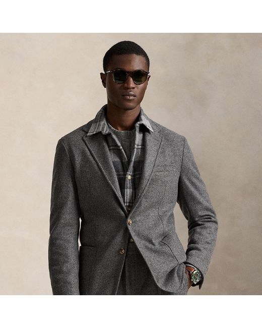 Polo Ralph Lauren Gray Polo Soft Modern Fit Knit Flannel Jacket for men