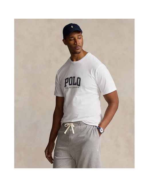 Tallas Grandes - Camiseta de punto con logotipo Ralph Lauren de hombre de color White