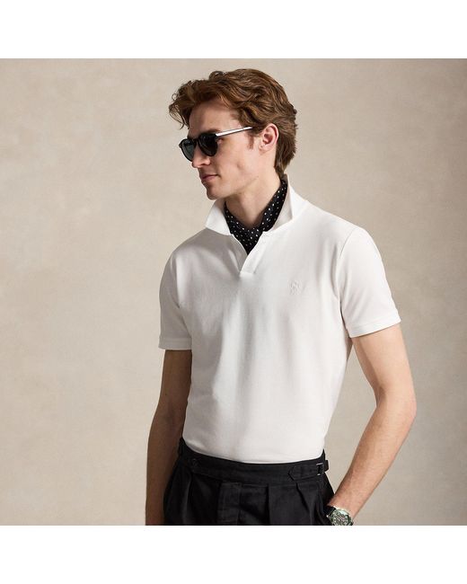 Polo Ralph Lauren White Custom Slim Fit Stretch Mesh Polo Shirt for men