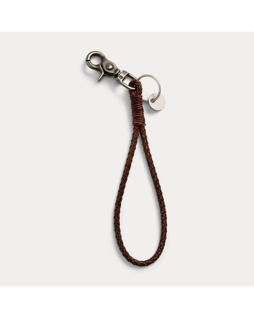 RRL Multicolor Hand-Braided Leather Key Fob for men