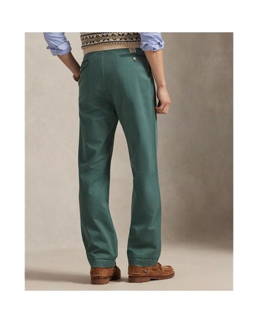 Ralph Lauren Whitman Relaxed Fit Pleated Trouser in Green for Men