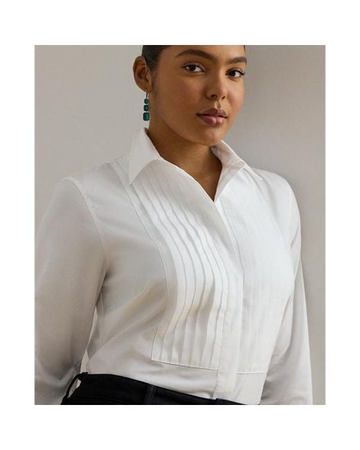 Ralph Lauren White Ralph Lauren Bib-Front Cotton Broadcloth Shirt