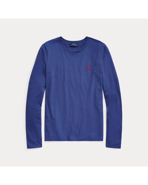 Polo Ralph Lauren T-shirt Met Ronde Hals En Lange Mouwen in het Blue