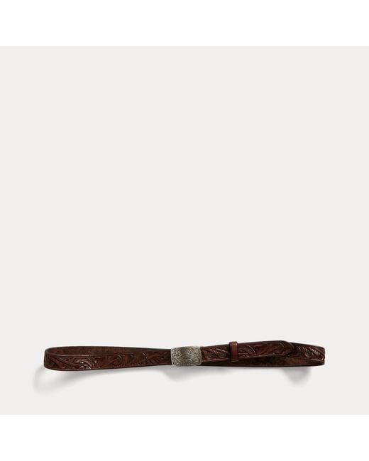 RRL Multicolor Hand-tooled Leather Belt - Size 30 for men