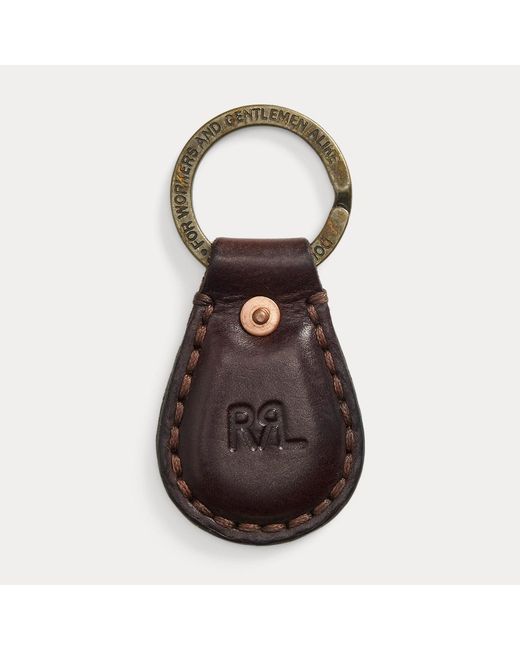 RRL Brown Leather Key Fob for men