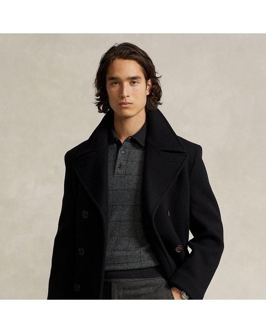Ralph Lauren Black Polo Soft Tailored Wool-blend Car Coat for men