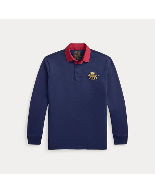 Polo Ralph Lauren Blue Classic Fit Jersey Rugby Shirt for men