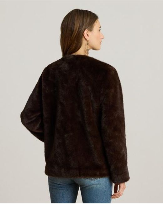 Ralph Lauren Black Faux-Fur Coat